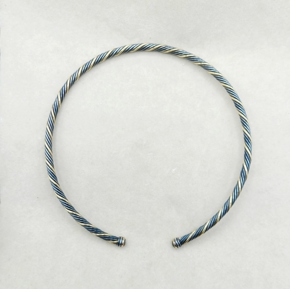 David Yurman Black And Gold Cable Collar Necklace - Picture 1 of 3